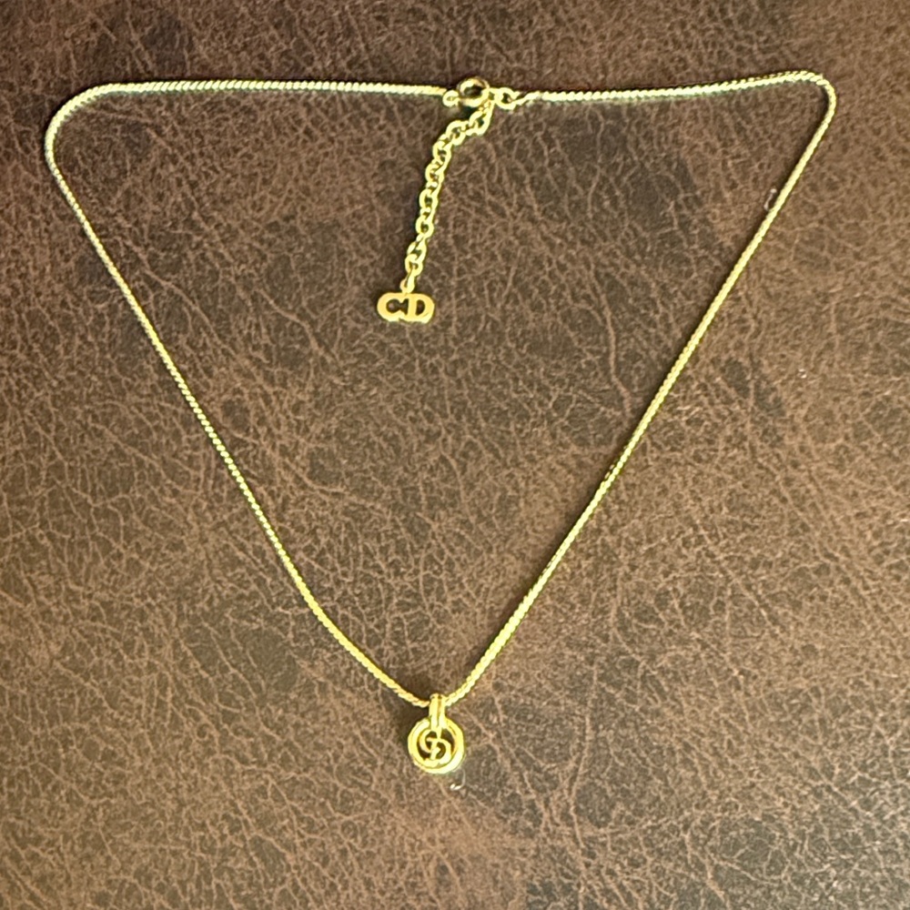 Dior Gold Treble Clef Necklace